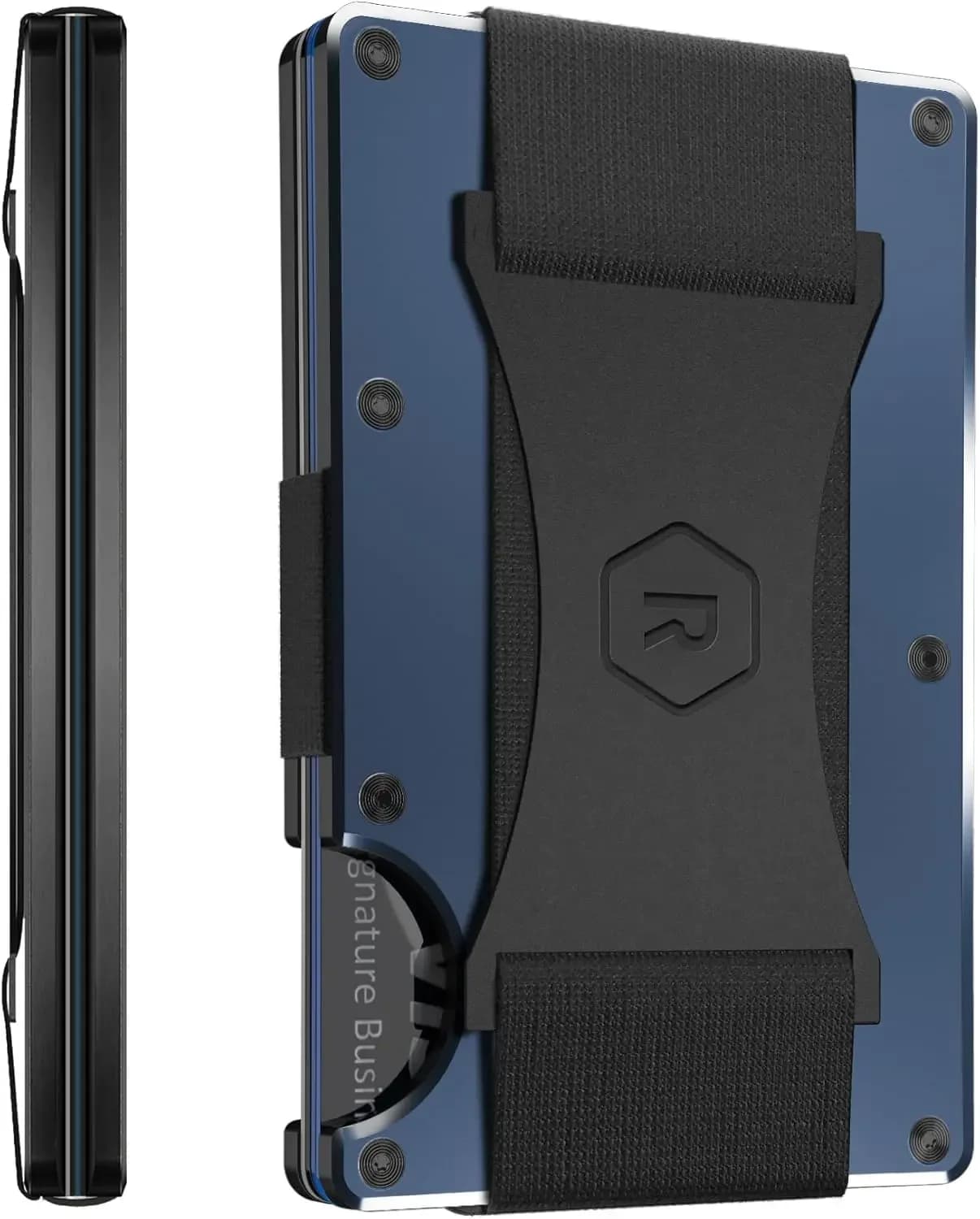 Portafoglio sottile minimalista da tasca frontale con protezione RFID e fascia per contanti da uomo