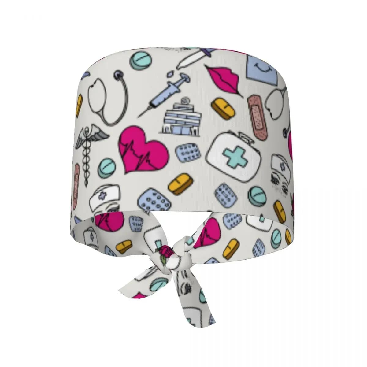Infermiera Medicina Doodle Cartoon Scrubs Cap Berretto chirurgico infermieristico per uomo Donna Infermiera Dentista Spa Cappelli da lavoro Cap