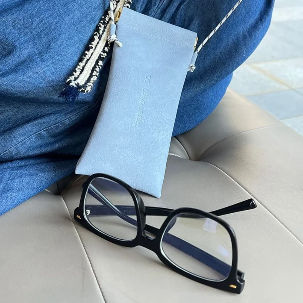 Regali Custodia per occhiali da sole in pelle di pecora PU Borse portaoggetti per occhiali semplici e solide Accessori per occhiali Custodia impermeabile in morbida pelle