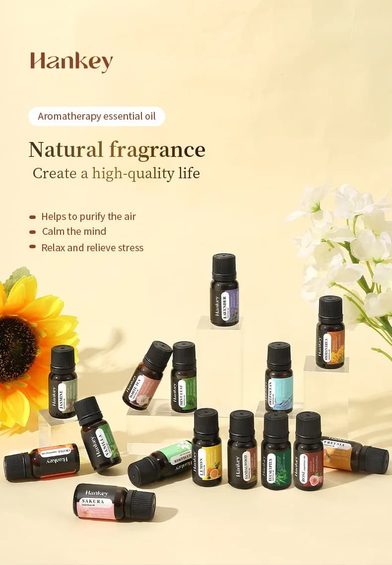 Set di 12 Aromi / Olio Essenziale Idrosolubile per Aromaterapia, Liquido di Ricarica per Umidificatore e Diffusore a Bastoncini