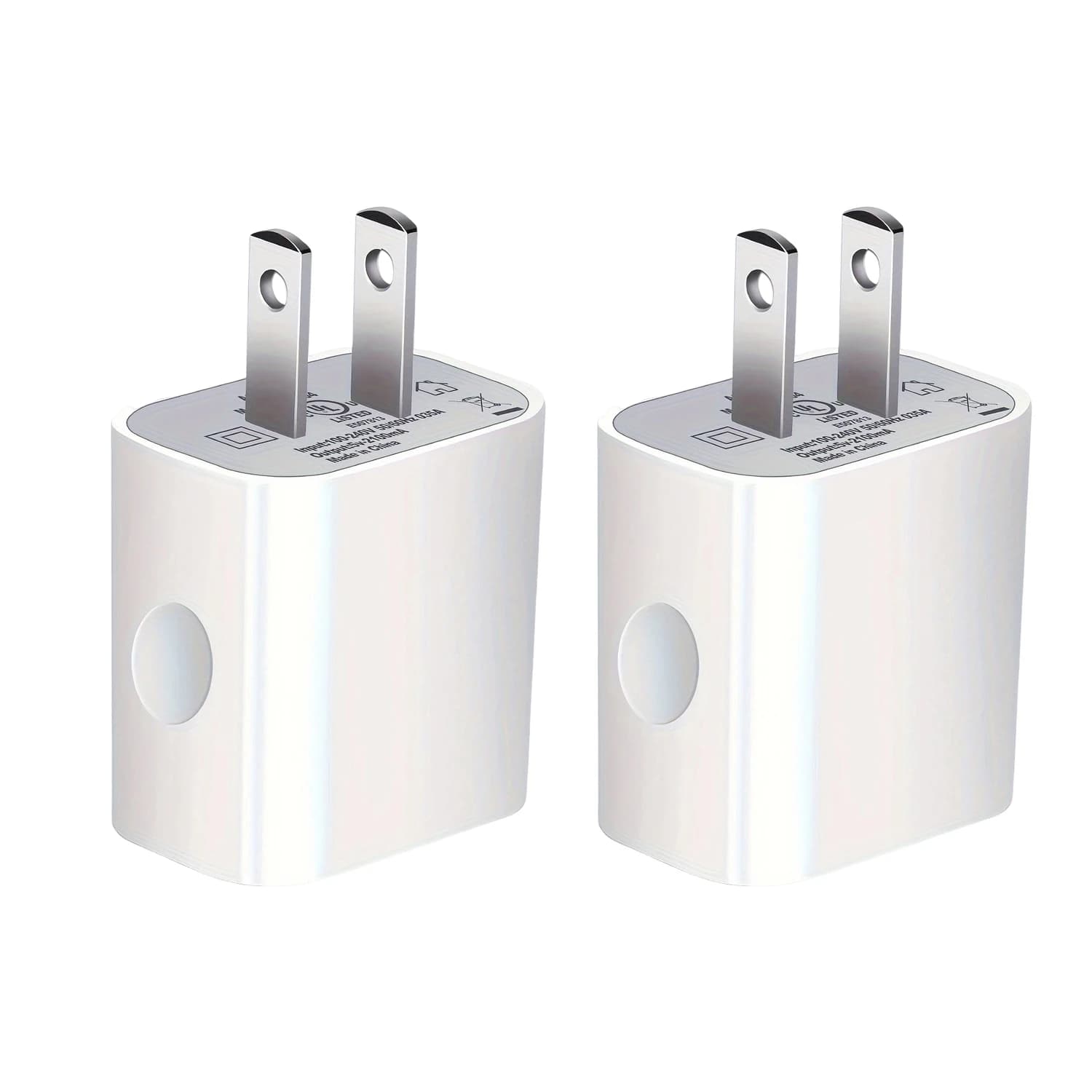 1/3/5/10Pcs US Plug Cube USB Wall Chargers Block adattatore di alimentazione 2.1A Plug Cube Charger Adapter per IPhone per Samsung per iPhone