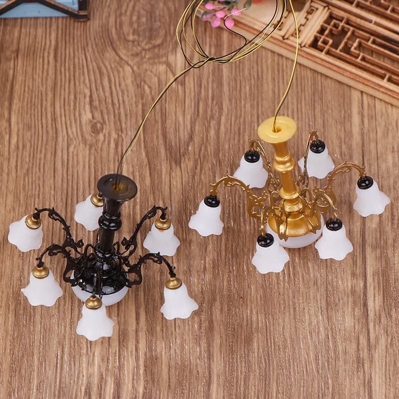 1 pc ceiling lamp for doll house miniature wall lamp desk lamp mini LED lighting home decoration furniture for dolls toy can be bright