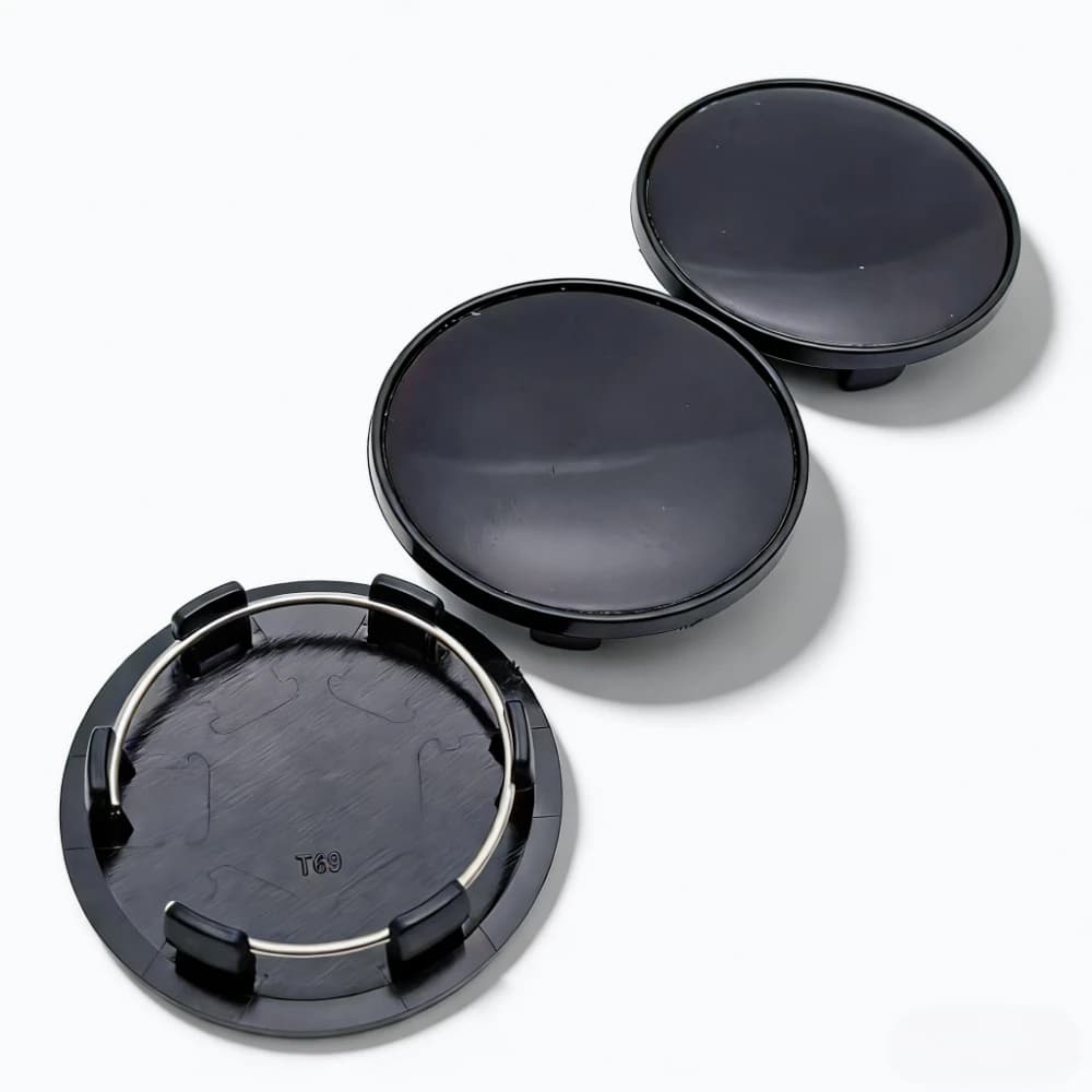 4 pz. 69mm (Clip 56mm) Coprimozzo Nero/Argento Senza Logo per Cerchioni Auto, Copertura Antipolvere per Mozzo Ruota, Accessori Auto