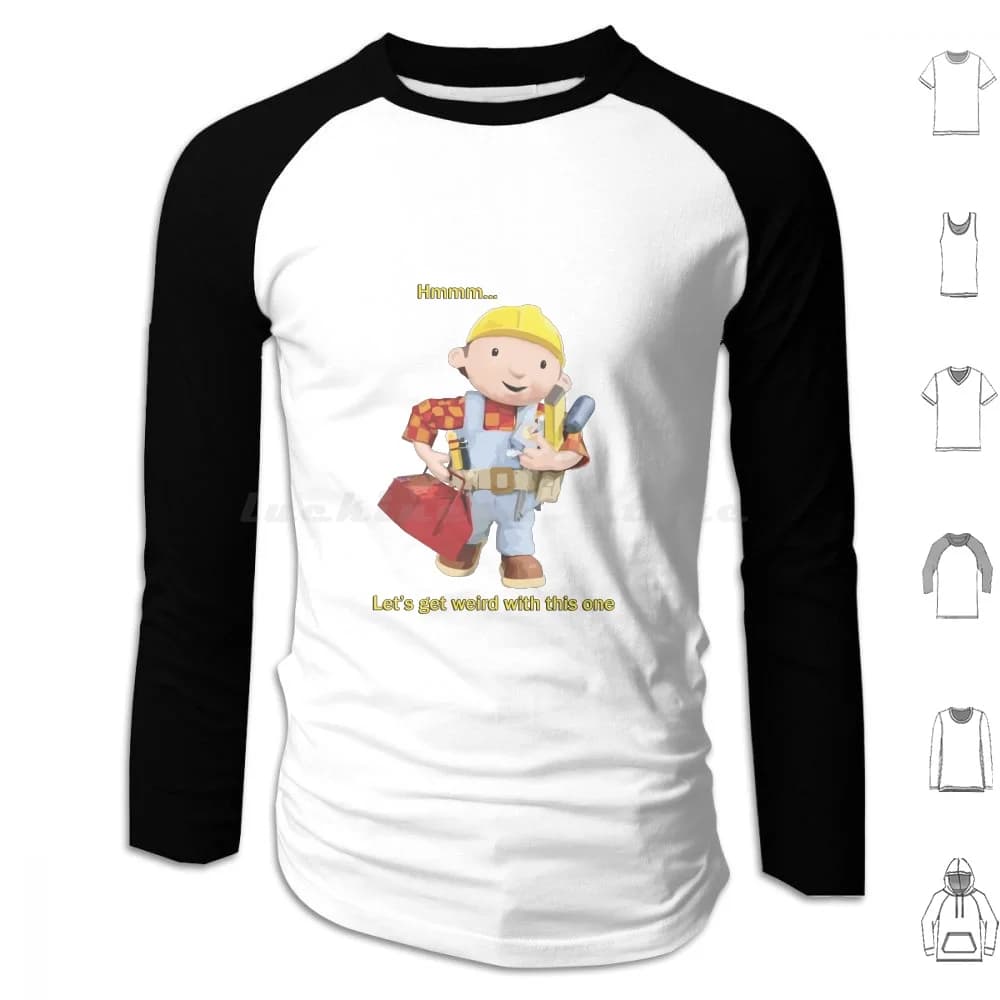 Felpa con cappuccio senza titolo in cotone a maniche lunghe Bob Builder Bob The Builder Kids Show Weird Weird Odd