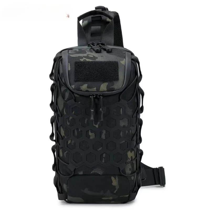 Men's tactical chest bag, crossbody bag, outdoor travel, lightweight camouflage shoulder bag, multifunctional Luya backpack