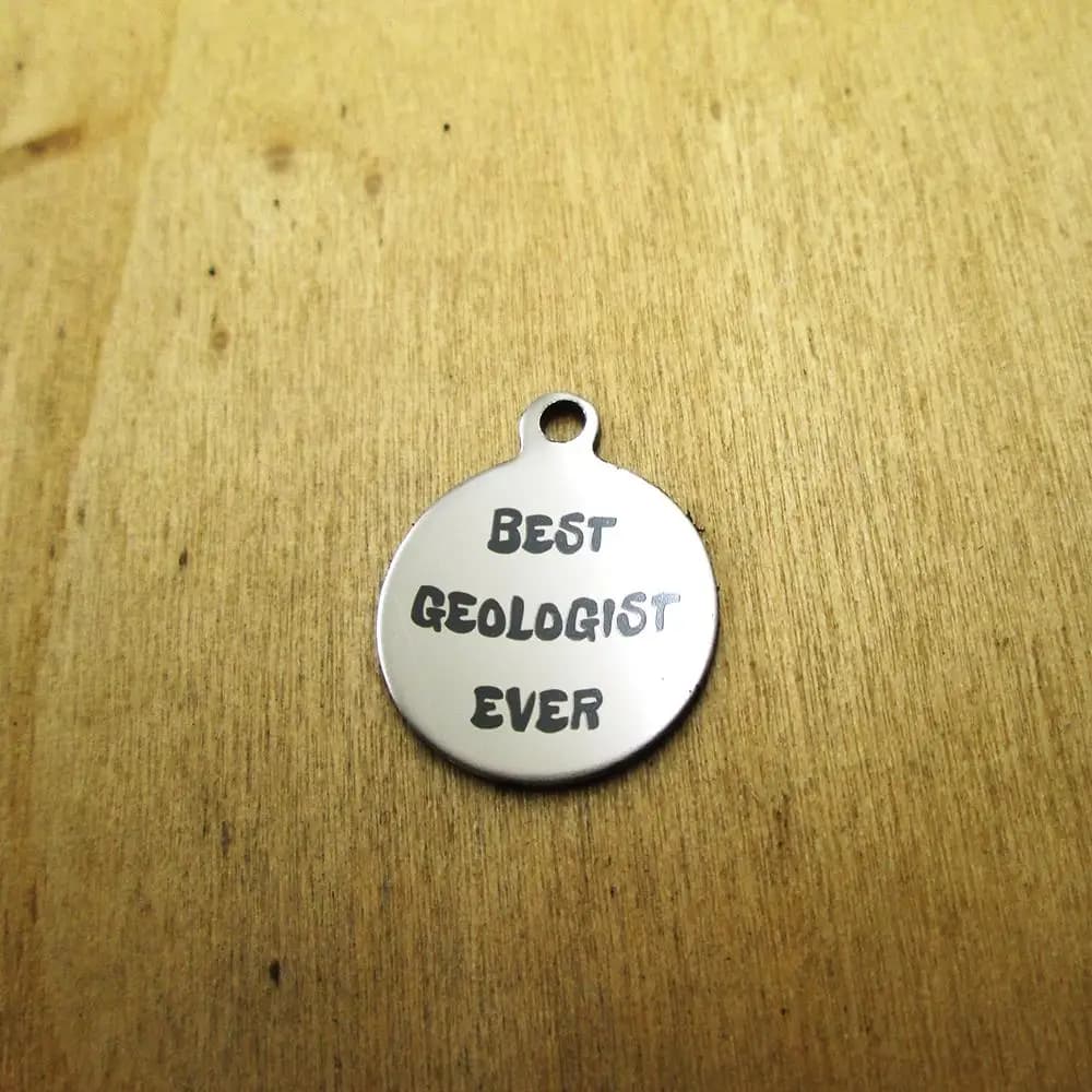20 pieces--Best Geologist of Always Stainless Steel Pendants Pendants with DIY Laser Pendants