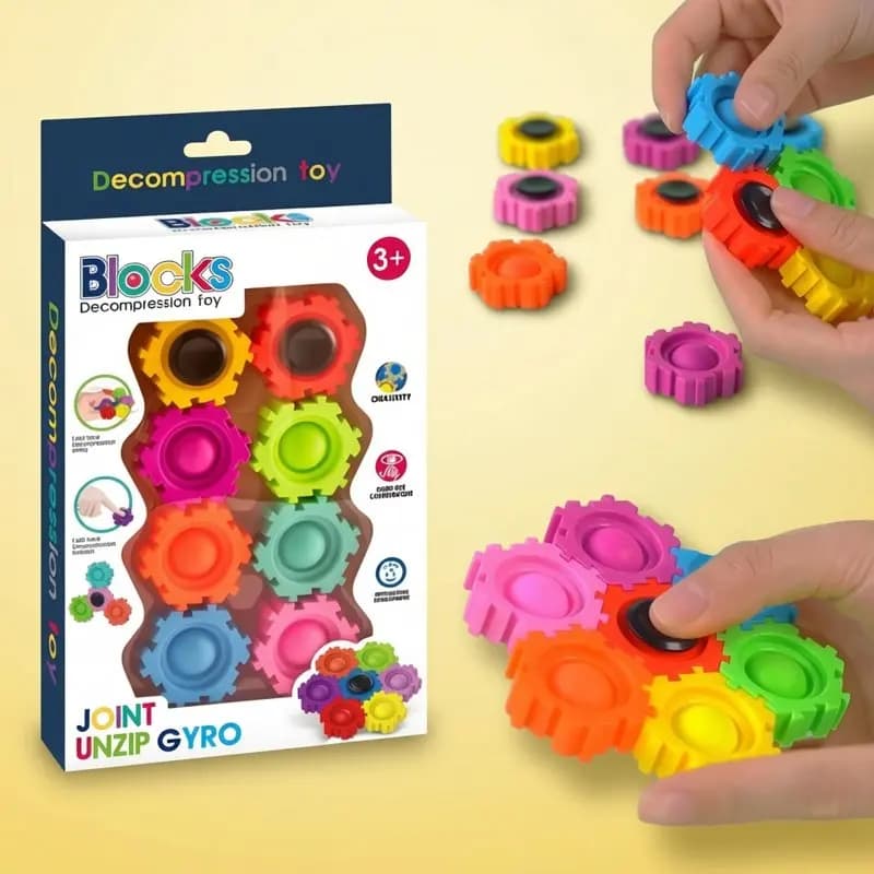 Nuovo Design Blocchi Antistress Fidget Spinner Sensoriali da Costruzione per Bambini e Adulti, Giocattoli da Scrivania per Feste
