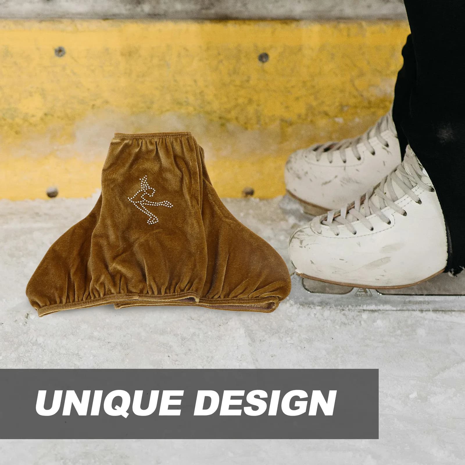 1 Paio di Copriscarpe Elastici per Pattini da Ghiaccio, Protezioni Resistenti all'Usura in Poliestere per Pattini a Rotelle
