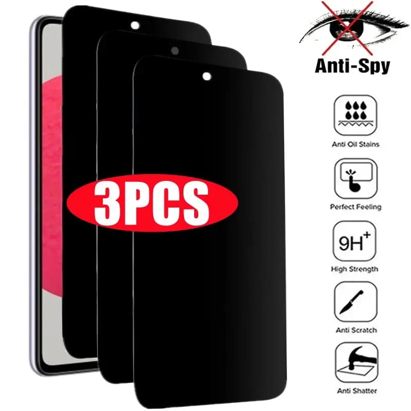 Pellicole Protettive Privacy in Vetro per Samsung A57 A37 A56 A36 A26 A55 A54 A53 A52S A35 A34 A33 A15 S26 S25 S24 Ultra S23 S22 Plus
