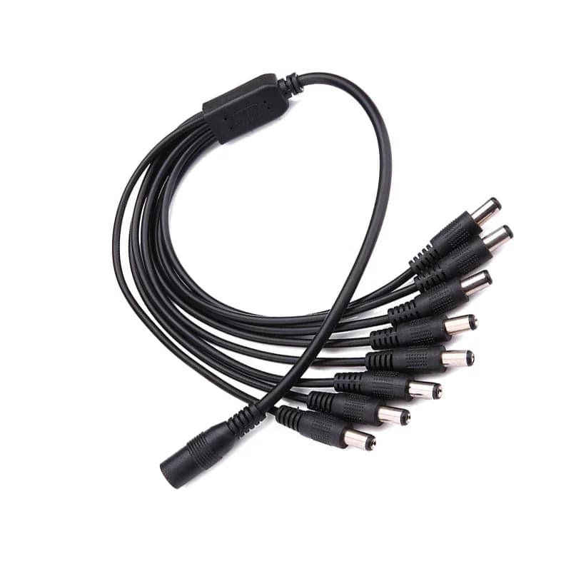 5.5mm x 2.1mm 1 femmina a 4 vie 8 vie maschio DC Power Splitter Plug Cavo Adattatore 12V Per CCTV accessori per telecamere di sicurezza