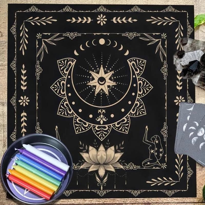 A0KA ASTROLOGIA TAROTS TABELLA ALTER tessuto Metafisico da tavolo metafisico Mat Pendulum Divinations Altar Tovaglia Tange Card