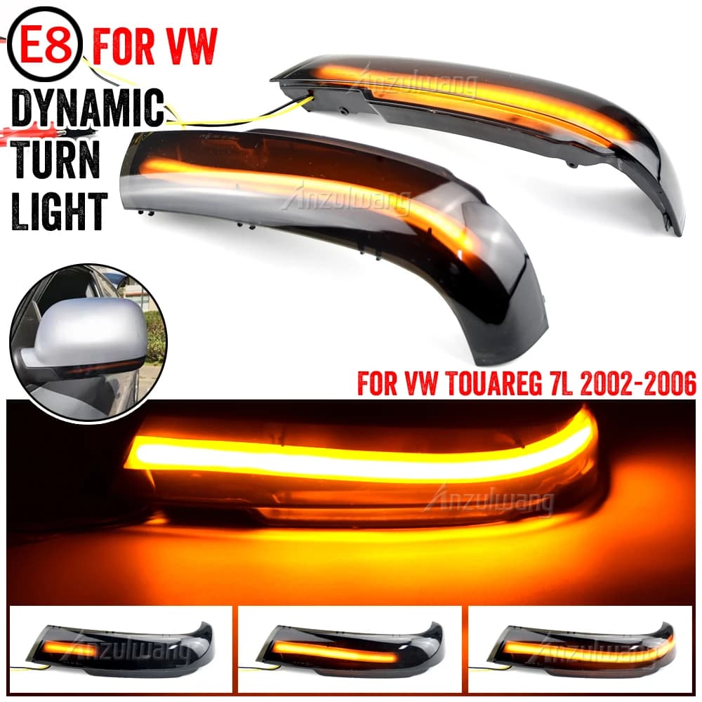 1 Set Lampeggiante Dinamico Per VW Touareg 7L 2002-2006 Modello Prefacelift Specchio Indicatore Freccia LED Indicatori di direzione