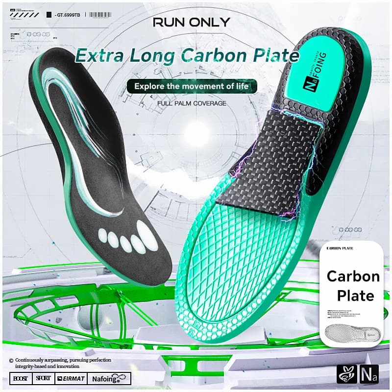 Women's Sports Solette Carbon Plate Support for Breathable Arch Shock Absorption Shoe Pad Outdoor Running Gymnastics Insole