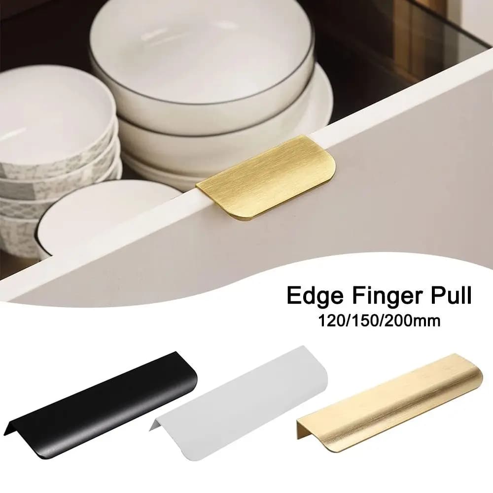 Accessories Kitchen Edge Finger Pull Aluminum Concealed Bar Pulls Hardware Cabinets Pull Handle