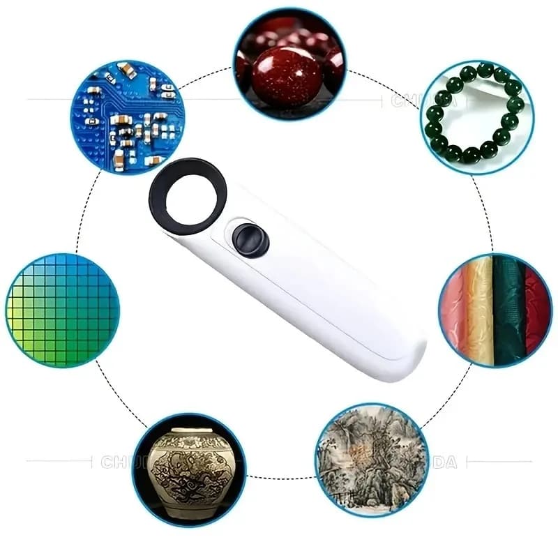 Lente d'ingrandimento portatile 40X con illuminazione LED per circuiti stampati, marchi di garanzia e gioielli