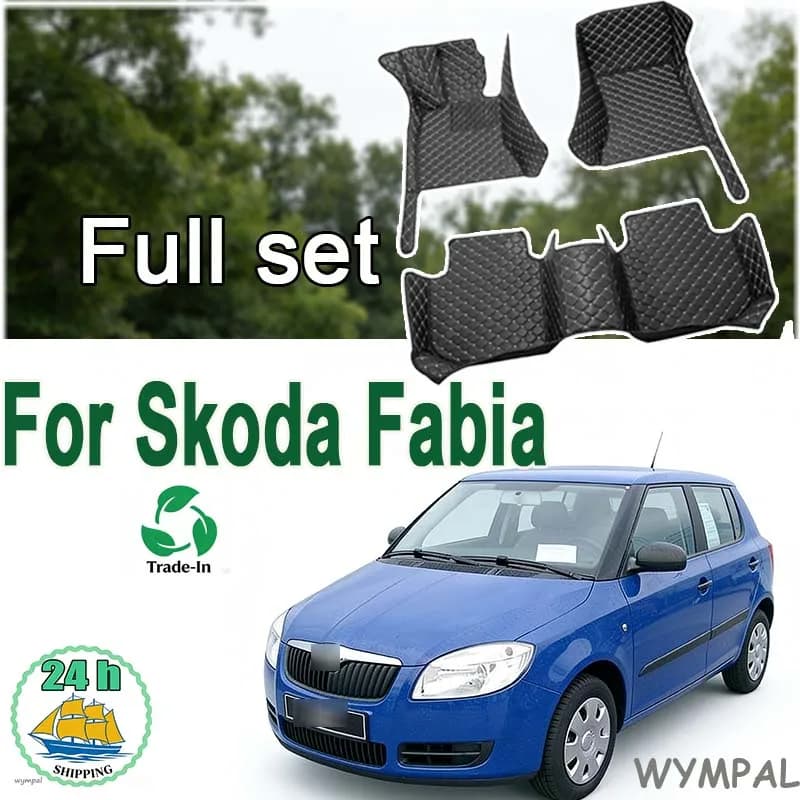 Tappetini Auto per Skoda Fabia 5J MG MK2 2007 ~ 2014 tappeti Auto tappeti tappetino in pelle Pad impermeabile parti interne accessori Auto