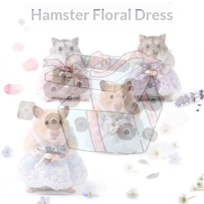 【CC】1Pcs Breathable Lightweight Hamster Knitted Lace Princess Dress With Necklace Guinea Pig Costume Indoor Outdoor