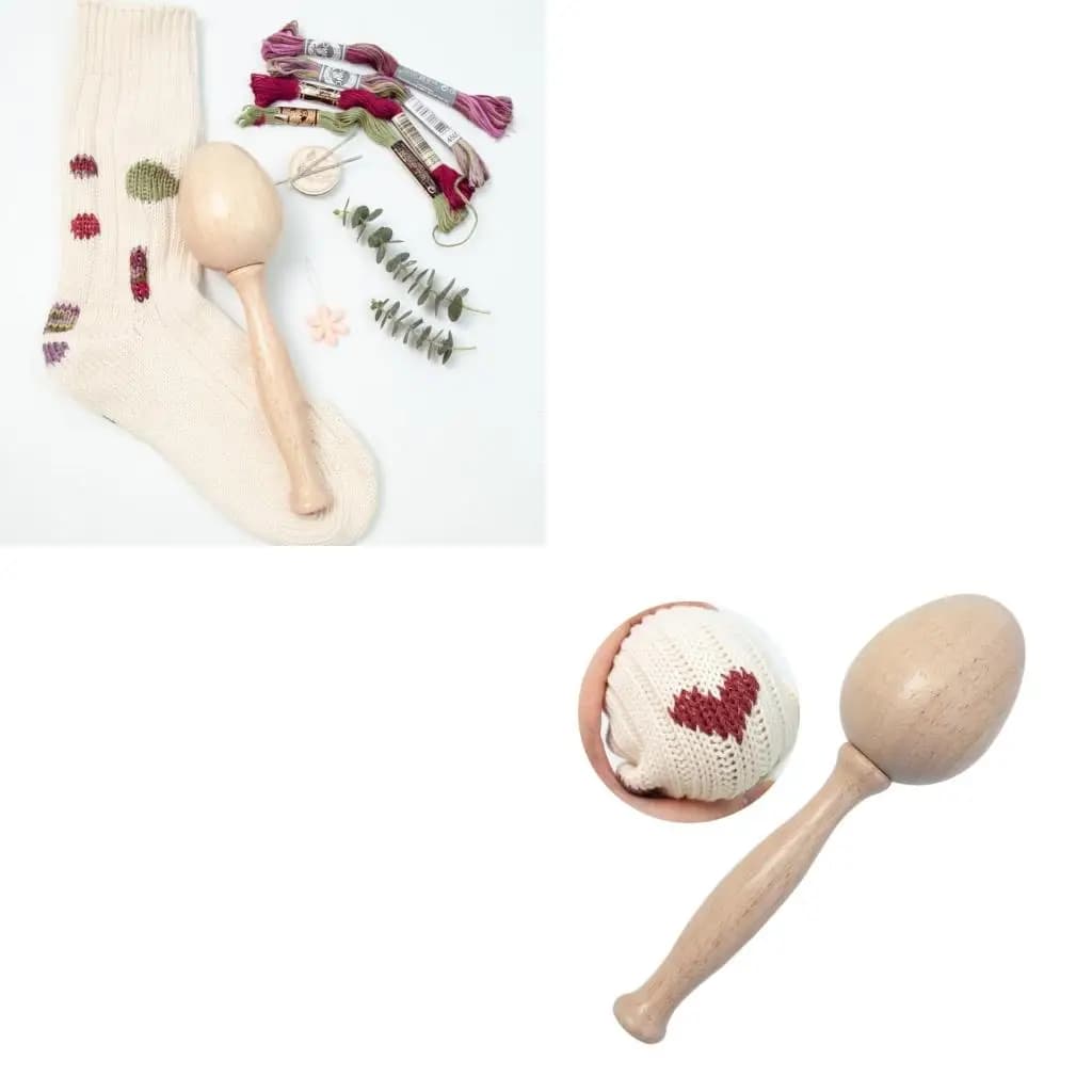 Uova da rammendo in legno per calzini Rammendo e rammendo Adulti Bambini Strumento pratico per rammendo Accessori per rammendo