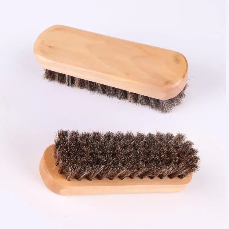 Spazzola per la pulizia dei capelli di cavallo con manico in legno, per cruscotto auto e lucidatura scarpe in pelle (1/3 pezzi)