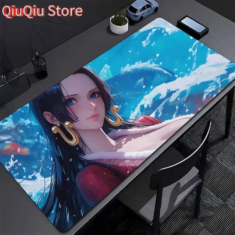 Tappetino per mouse grande ONE PIECE Boa·Hancock Tappetini da gioco per computer da ufficio Tappetini da gioco in gomma antiscivolo Tappetini da scrivania lunghi Tappetino per mouse