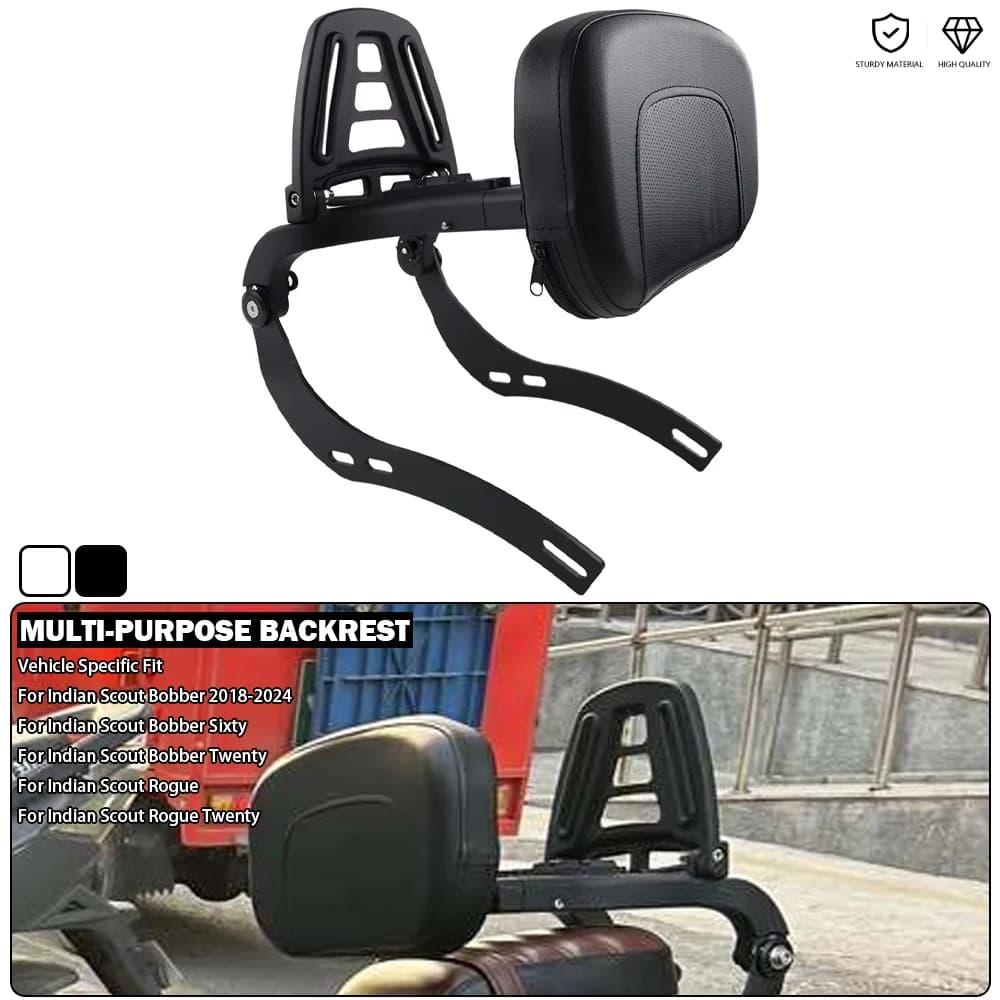 Schienale passeggero conducente multiuso con kit di supporti fissi portapacchi per Indian Scout Bobber Sixty Rogue Twenty 2018-2024