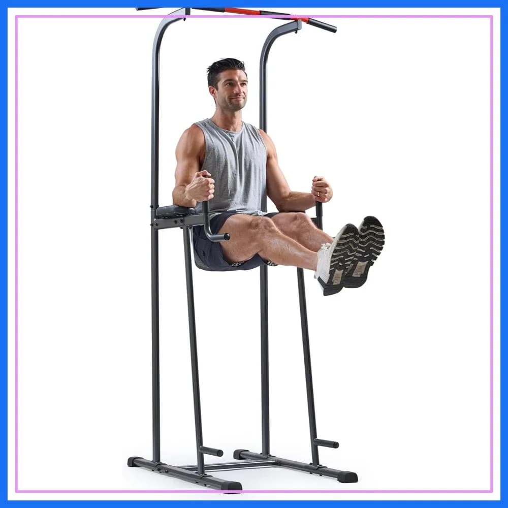 Power Tower con Stazione Dip e Barra per Trazioni, Attrezzatura Multifunzione per Allenamento di Forza per Palestra Domestica