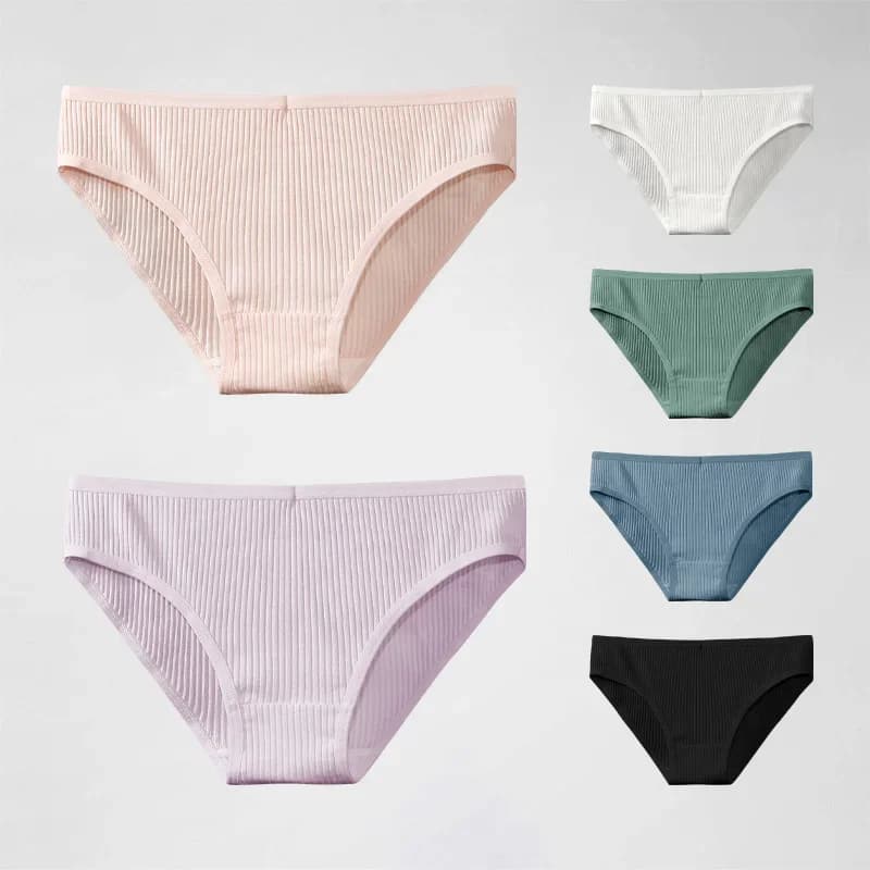 Women's Striped Medium Waist Slip with Breathable Cotton Interior