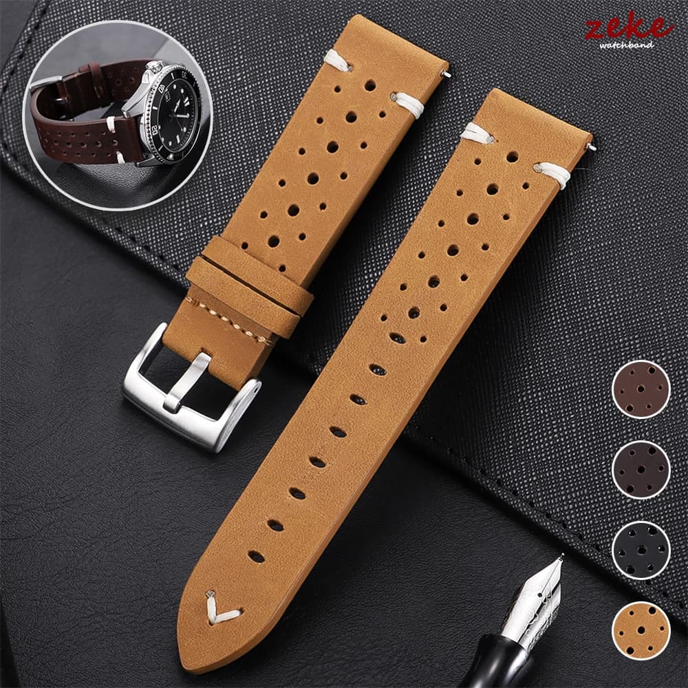 20mm 22mm cinturino universale in vera pelle di vacchetta cinturini in pelle cerata olio vintage per uomo donna accessorio cintura braccialetto traspirante