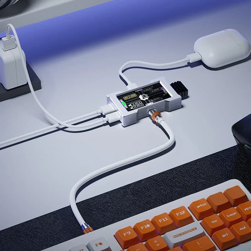 Gaming USB Hub 2-to-3 Port 8K Hz Independen Power with Screen Silver Hot Sale in Stock