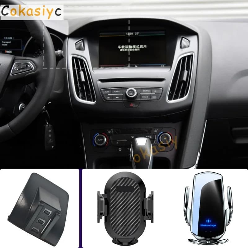 Supporto per telefono da auto per Ford Focus MK3 2012 2013 2014 2015 2016 Supporti per cellulari Base fissa speciale per ricarica wireless per auto