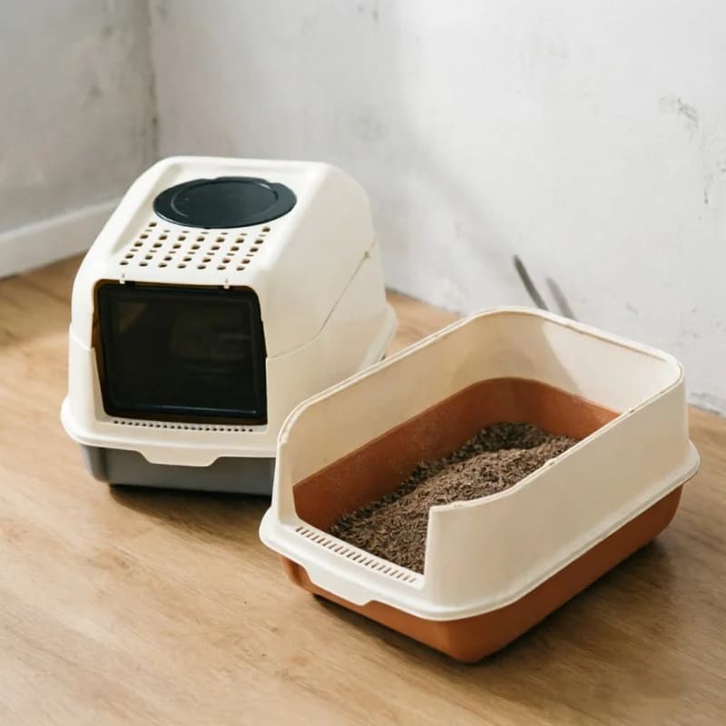 Lettiera per Gatti Completamente Chiusa Extra Large Pieghevole Anti-Schizzi con Paletta, Toilette per Animali Domestici, Forniture per la Cura degli Animali