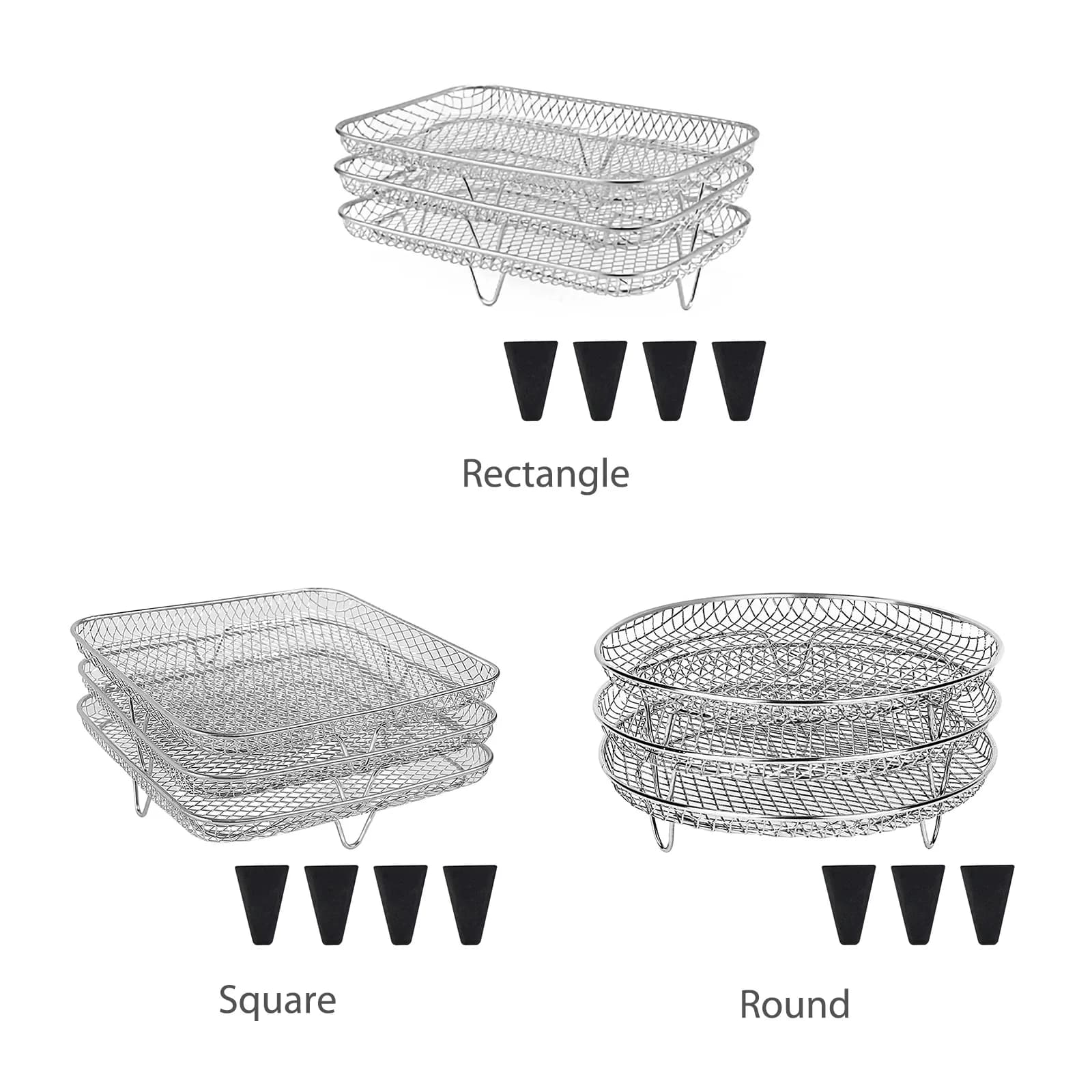 3 Layers Baking Oven Support Stackable Stainless Steel Easy To Clean With Kitchen Accessories For Silicone Pad