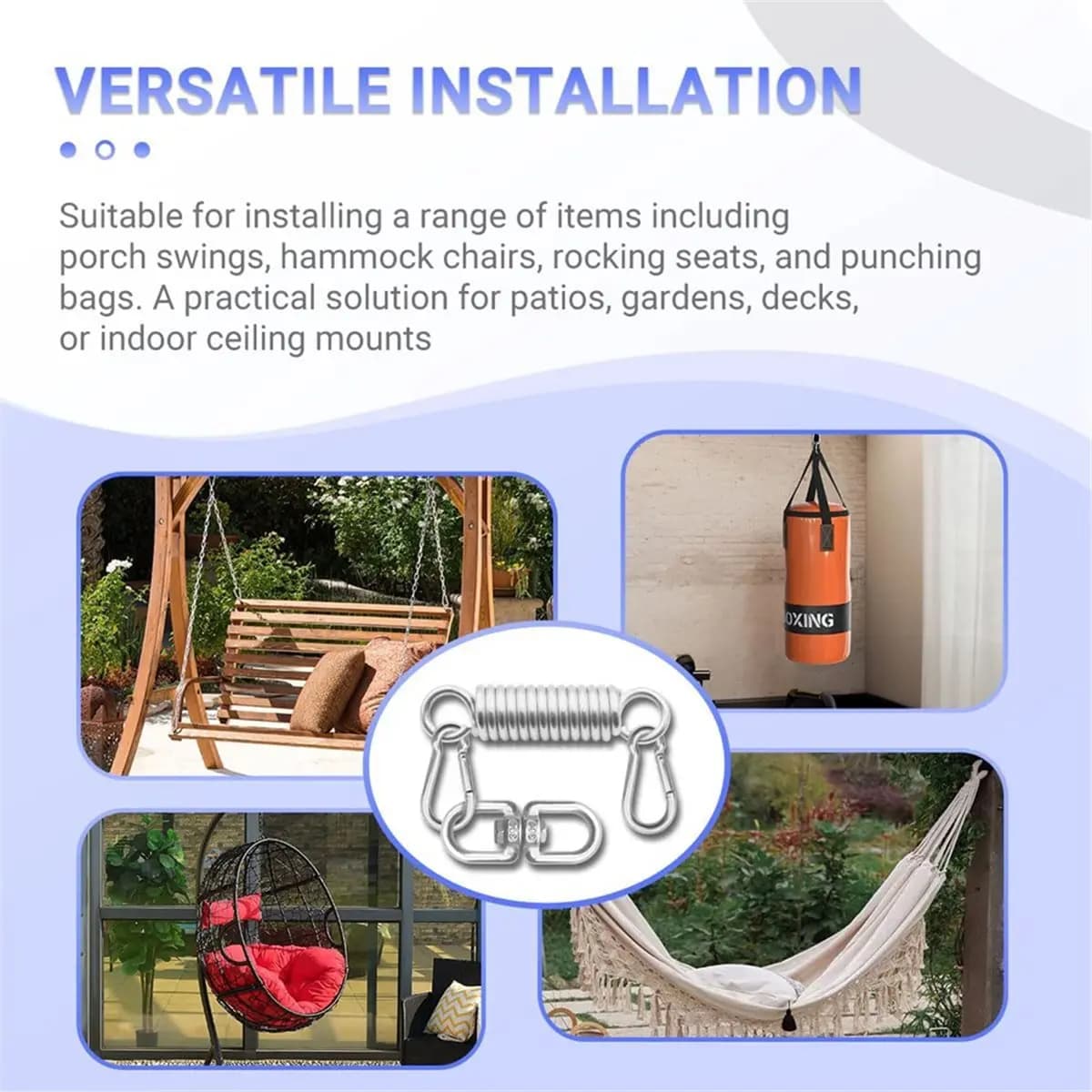 618 Mega Sale Hammock Chair Hanging Kit , Heavy Duty Suspension Swivel Hanger Hook for Porch Swing, Hanging Chair, Punching Bag