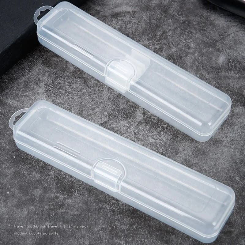 Contenitore Portatile per Utensili da Pranzo con Coperchio Trasparente Ribaltabile, Porta Bacchette e Cucchiai per Studenti e Bambini, Ideale per Asporto