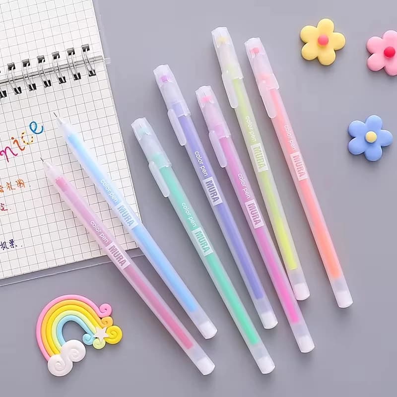 12 Pz Set di penne gel colorate Scatola Kawaii 0.5mm Colori caramelle Penne a sfera Studente Ufficio Penne per scrittura Forniture di cancelleria scolastica