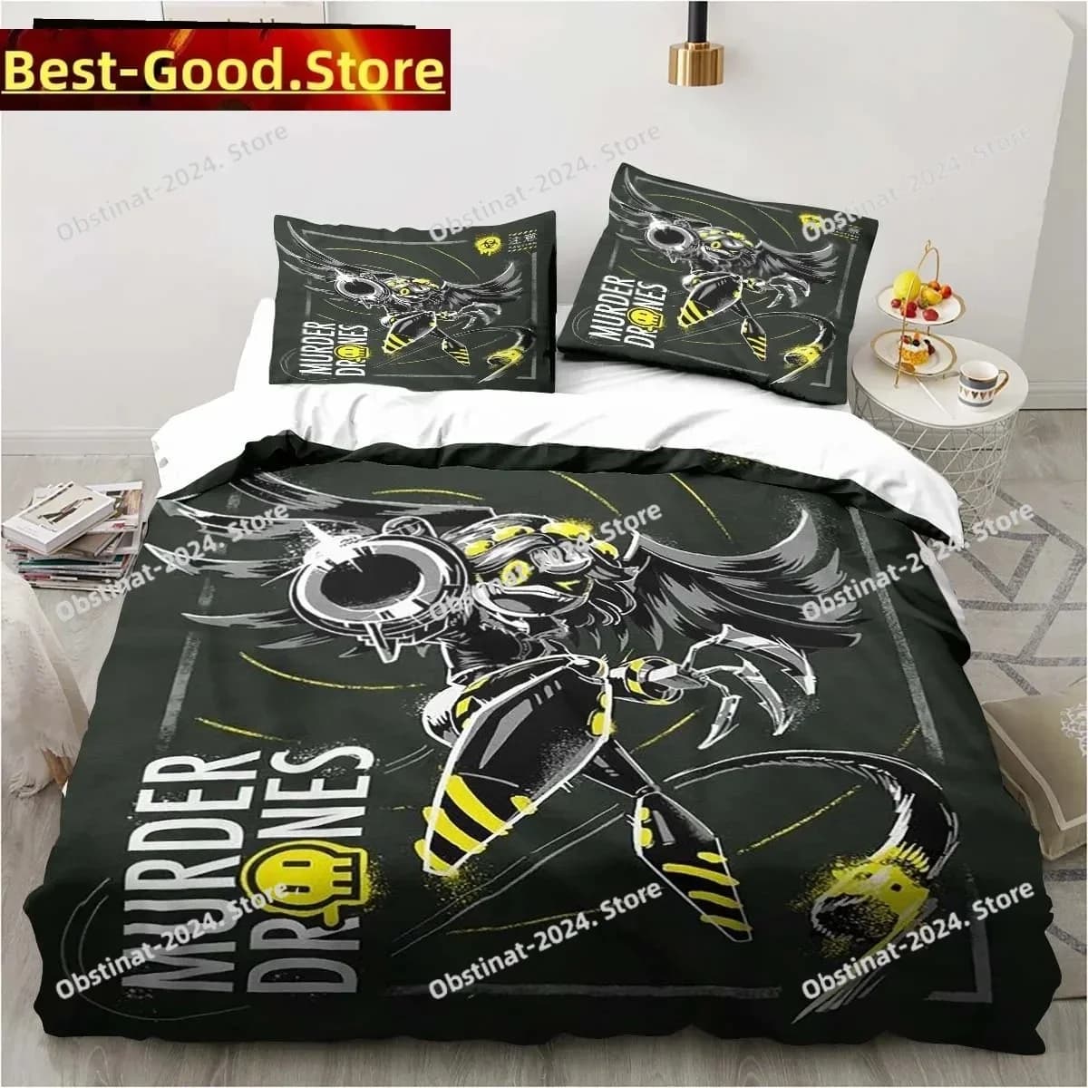 Nuovo set di biancheria da letto con stampa 3D Murder-Drones Cartoon, copripiumino set copripiumino federa, King Queen Twin Size ragazzi ragazze adulti