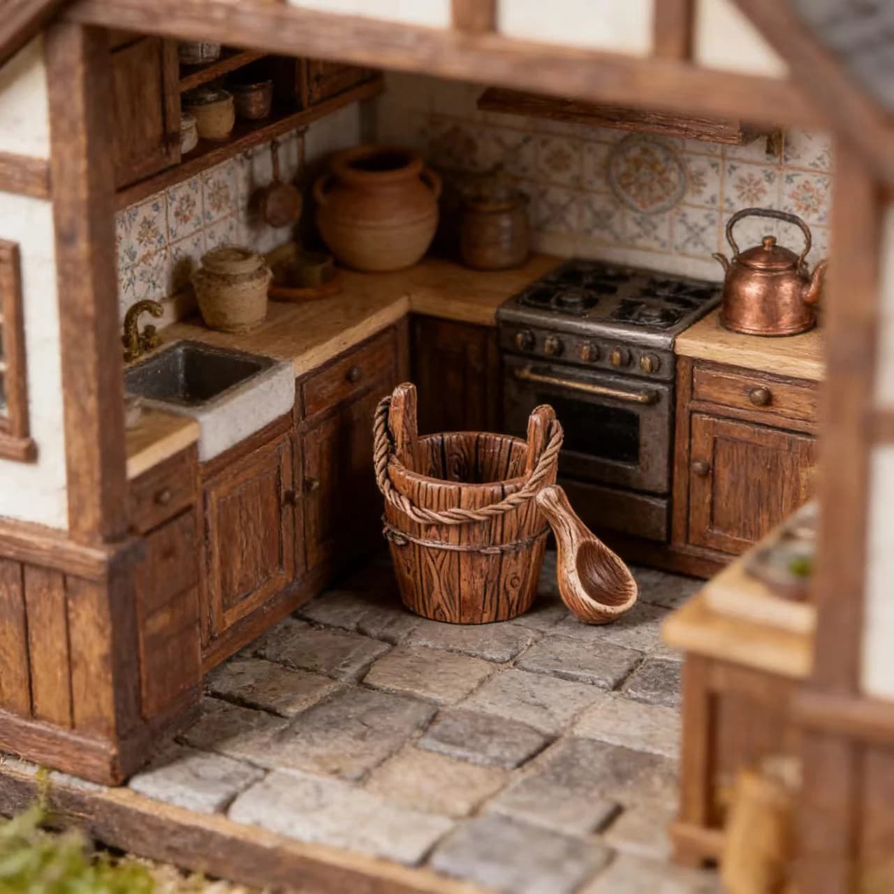 Set di barili in legno in miniatura per casa delle bambole, accessori per decorazioni di micro paesaggi, oggetti di scena per riprese.