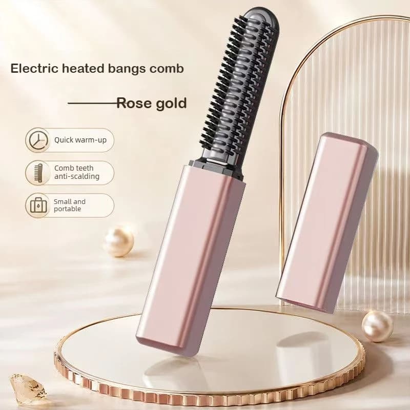 Portable Mini Straight Hair Comb Bangs Comb Wireless Charging Curling Iron Portable Styling Electric Comb Does Not Hurt Hair