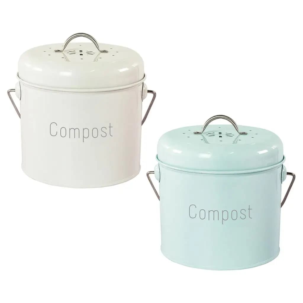 3L Kitchen Compost Bin Compost Bucket Farmhouse Compost Caddy Bin con coperchio per rifiuti alimentari antiruggine