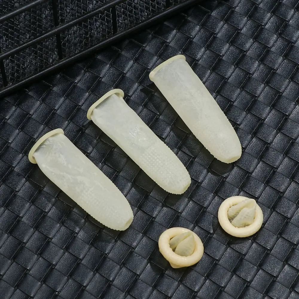 100 pezzi accessori per la pulizia strumento per nail art in lattice naturale guanti protettivi per la copertura delle dita guanti di gomma culle per dita bianche