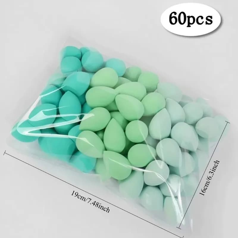 Set di 60 Spugne Multicolore per Trucco, Mixer Cosmetico, Pennello Morbido per Fondotinta, Strumenti per il Makeup