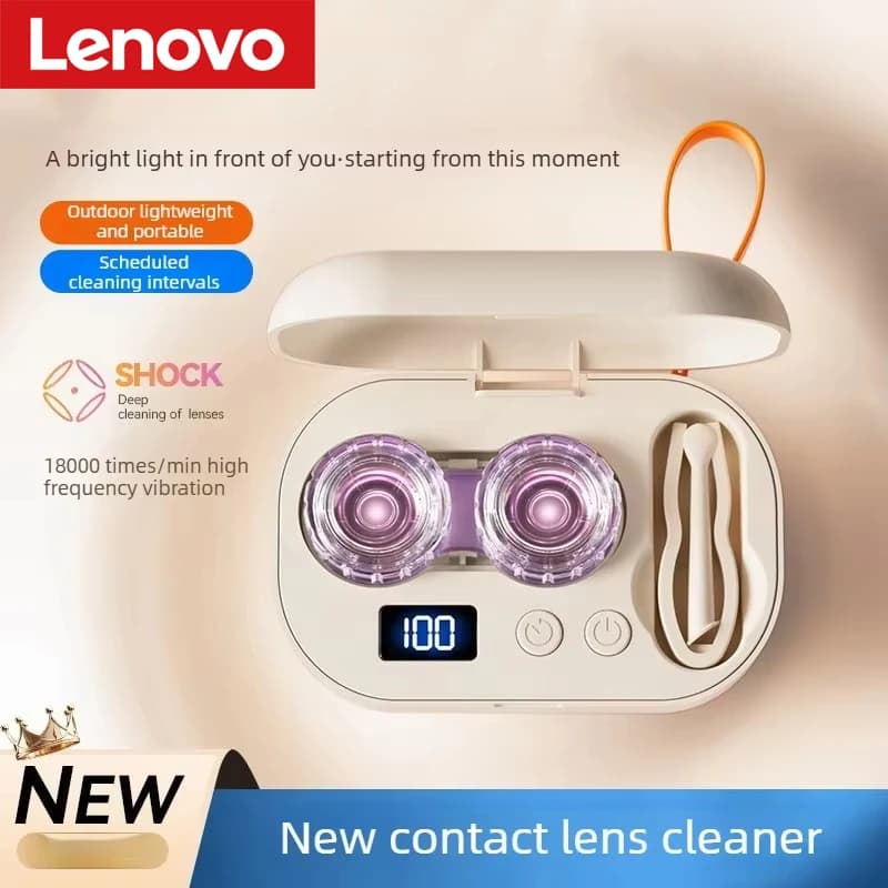 Lenovo Ultrasonic Contact Lens Cleaner 4-Timer Fully Automatic Portable Rechargeable Lens Corneal Reshaping Device Cleaning Box