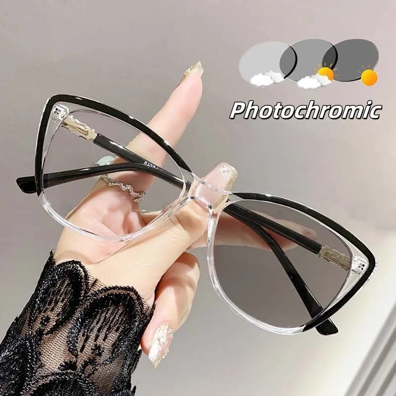 Uomo Donna Occhiali da sole Cat Eye fotocromatici di lusso Occhiali da sole ultraleggeri che cambiano colore Occhiali miopia Moda Occhiali da vista 0 ~ -4.0