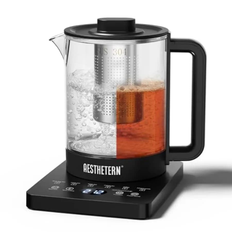 Electric Tea Kettle with Infuser Temperature Control and Automatic Shut Off 24 H Keep Warm for Coffee Water Heater and Tea Pot