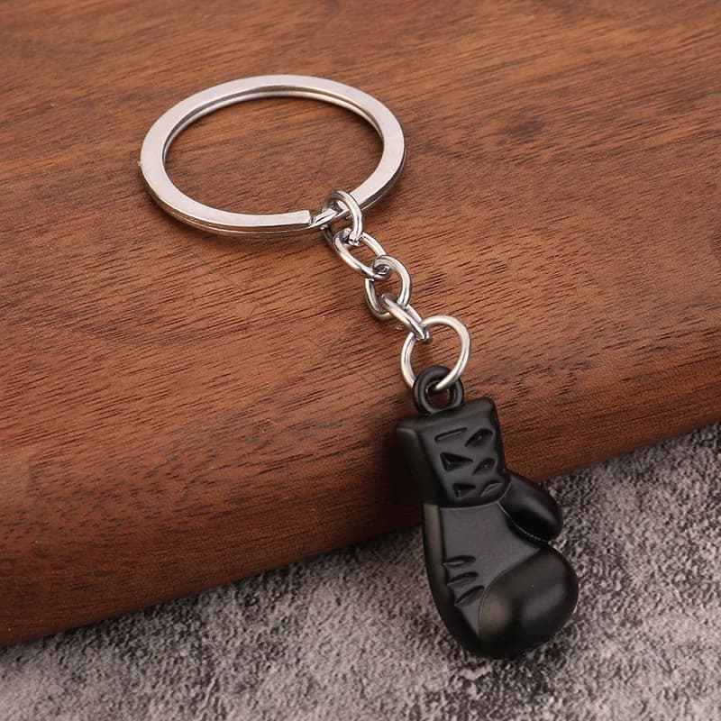 1pc Mini Creative 3D Boxing Gloves Metal Keychain Cute Gym Keychain Shock Pendant Keychain Car Keychain for Boy Gift