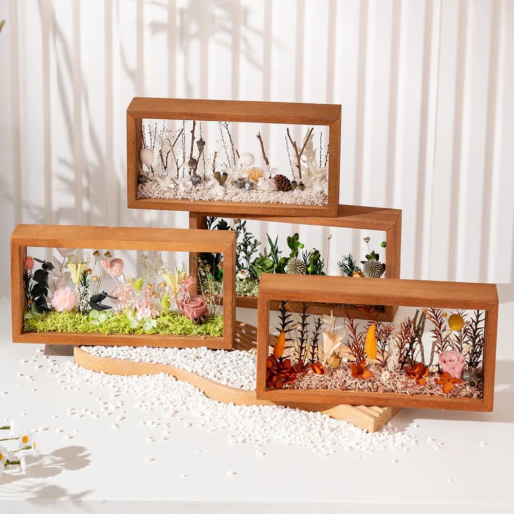 3D Wooden Photo Frame Dried Flower Specimen Holder Handmade DIY Handwork Display Picture Frame Home Decoration Depth 3cm