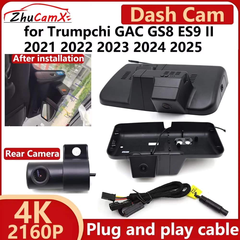 ZhuCamX for Trumpchi GAC GS8 ES9 II 2021 2022 2023 2024 2024 2025 4K UHD 2160P Car DVR Dash Cam Night Vision Photographer