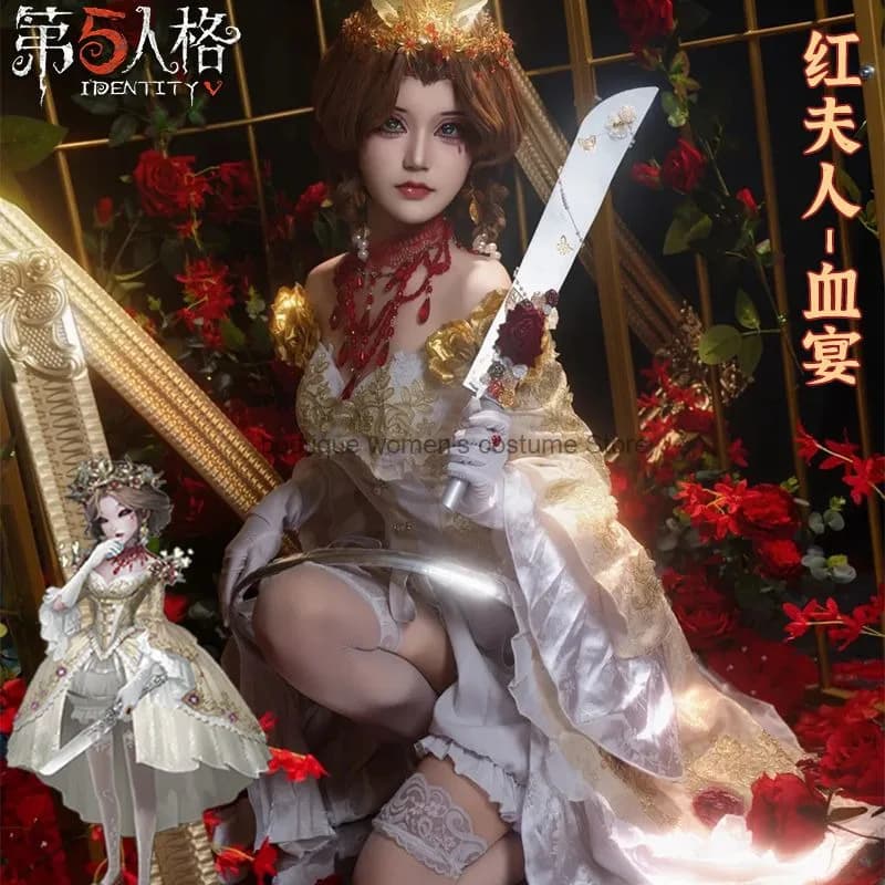 Cosplay Halloween Identity V Red Lady Blood Feast - Outfit Rare and Fashion from Game 2D - Set Complete