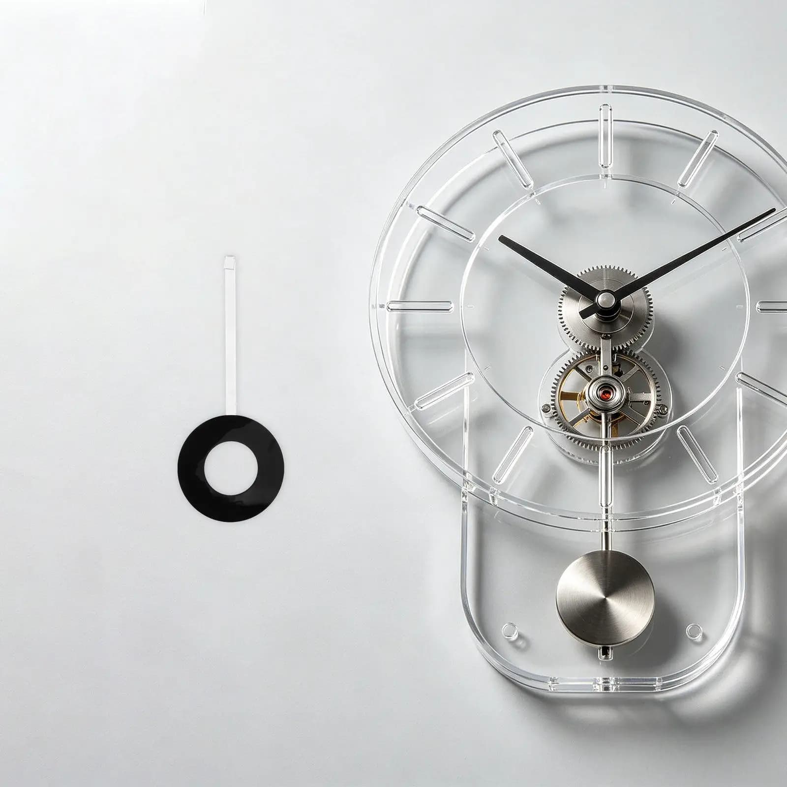 Quartz Clock Pendulum Replacement 8 Inch Acrylic Wall Grandfather Clock Swinging Mechanism Parts for Accurate Timekeeping and