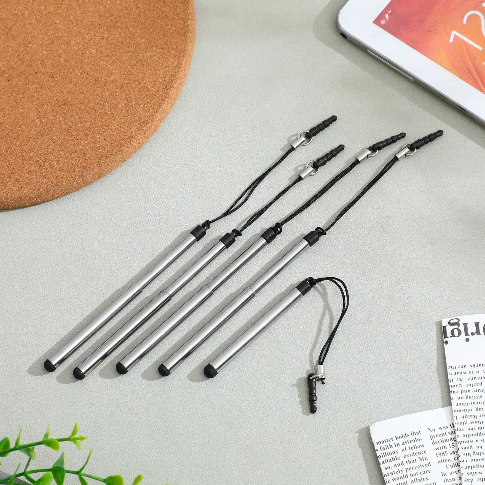 Penne stilo per touch screen da 5 pezzi, penne stilo capacitivi per tablet e telefoni, per scrivere e disegnare in modo fluido